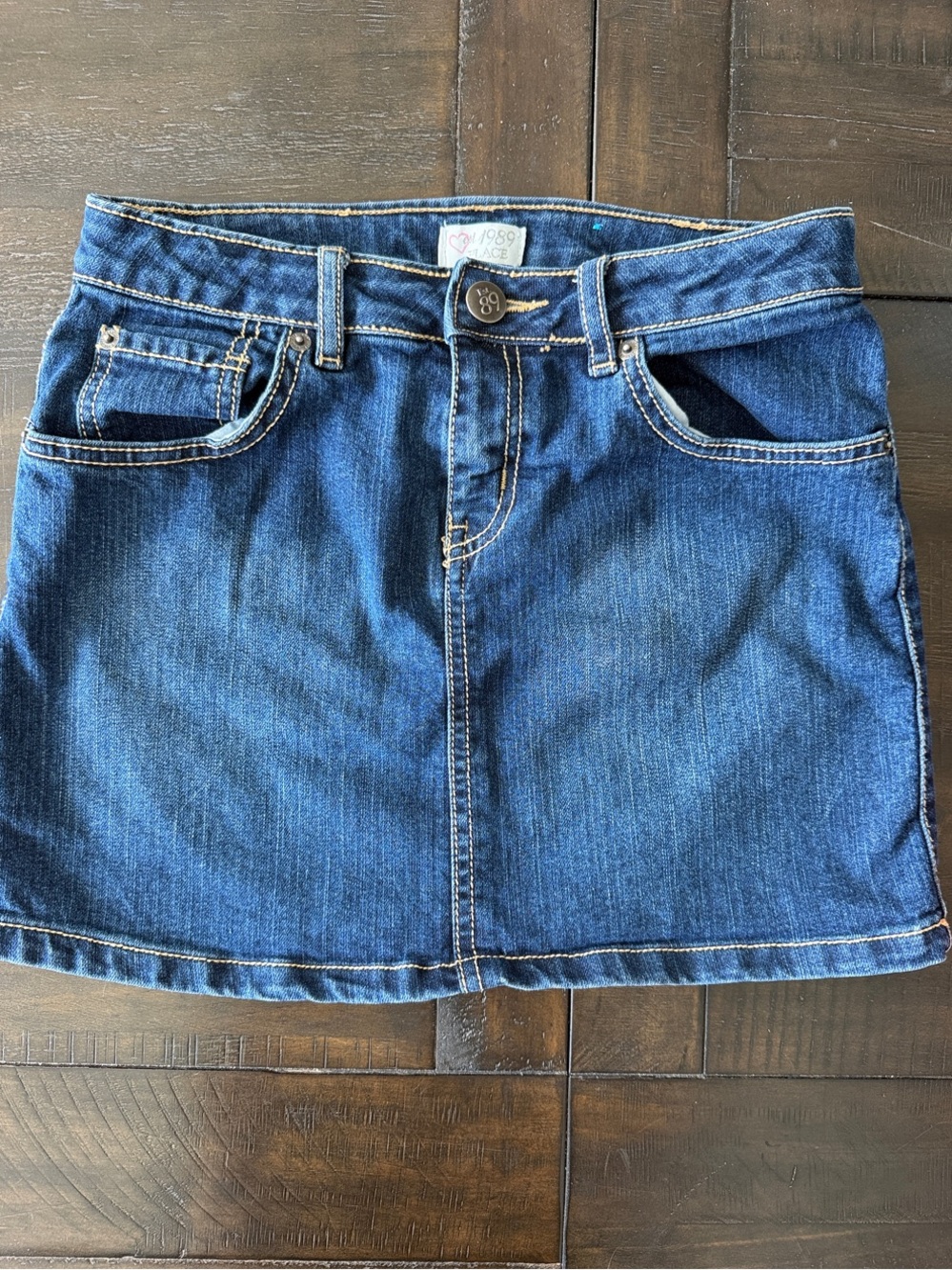 Girls The Children's Place Dark Blue Denim Mini Skirt 14